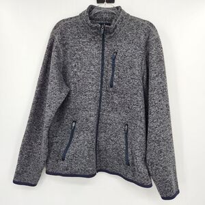 Tailor Vintage Mens Full Zip Jacket Size Large Fleece Gray Zipper Pockets